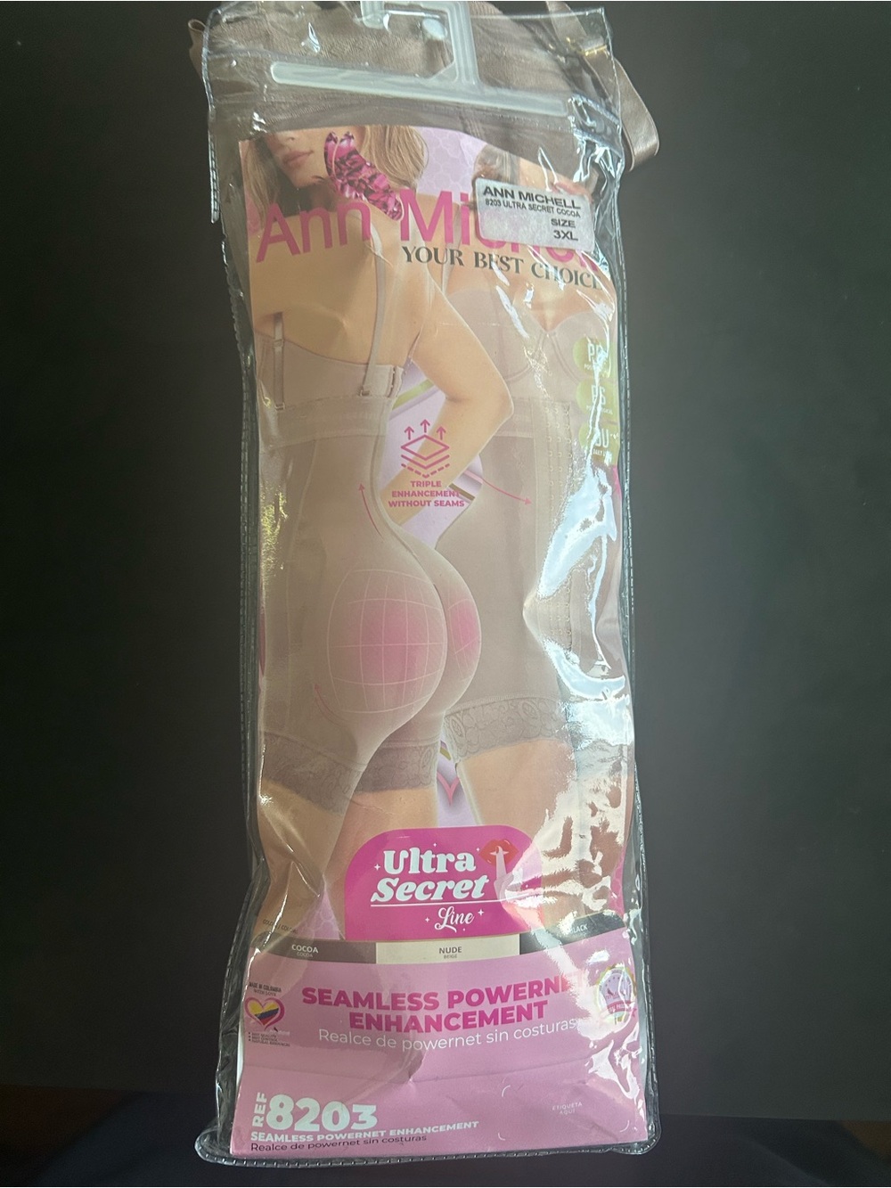 Ann Michell Nude Seamless Powernet Bodysuit Shapewear - Picture 3 of 7